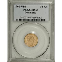 Denmark Christian IX gold 10 Kroner 1900,
