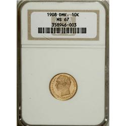 Denmark: Frederik VIII gold 10 Kroner 1908, KM80