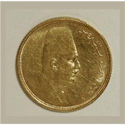 Egypt Fuad gold 50 Piastres 1923, KM340, nice