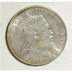 Ethiopia Menelik II 1/2 Talari (Birr) EE1889,