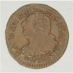 France Louis XVI 3 Deniers 1792-BB, KM609, nice