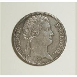 France Napoleon silver 5 Francs 1808-A,