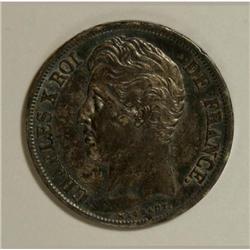 France Charles X silver 2 Francs 1827-W,