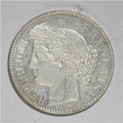 France Republic silver 1 Franc 1872-A,