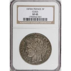 France Republic silver 5 Francs 1870-A,