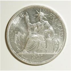 French Indo-China French Colonial Piastre 1907A,
