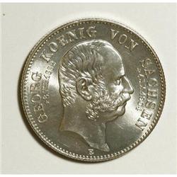 German States Saxony. Georg 2 Mark 1904E,