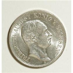 German States Saxony. Friedrich August 2 Mark