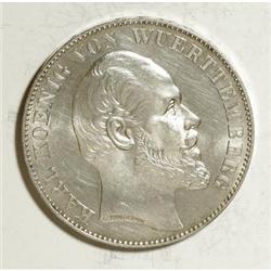 German States Wurttemberg. Karl Taler 1871,