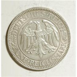 Germany Weimar Oak Tree 5 Mark 1927A, KM56, AU,