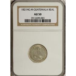 Guatemala Ferdinand VII Real 1821M, KM66, AU50