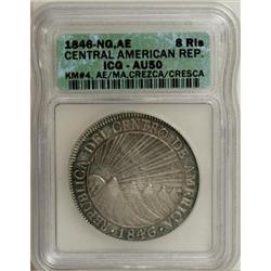 Guatemala 8 Reales 1846-NG-AE, KM4, AU50 ICG, a