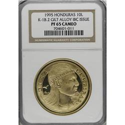 Honduras Republic Gilt Alloy 10 Lempiras 1995,