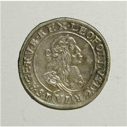 Hungary Leopold the Hogmouth 6 Krajczar 1669-KB,