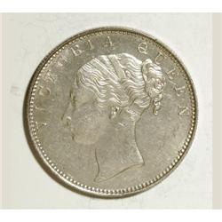 India Victoria Rupee 1840, nothing on neck,