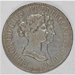 Italy Lucca. Felix & Elisa 5 Franchi 1808/7,