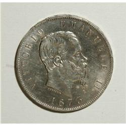 Italy Vittorio Emanuele II 5 Lire 1873-M-BN,