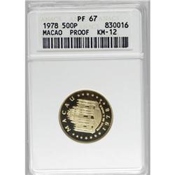 Macao 500 Patacas gold 1978, KM-12, PR67