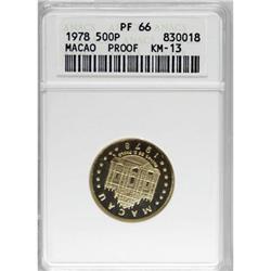 Macao 500 Patacas gold 1978, KM-13, PR66