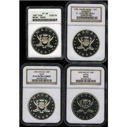 Macao 100 Patacas silver lot: 1986 KM-34 PR67