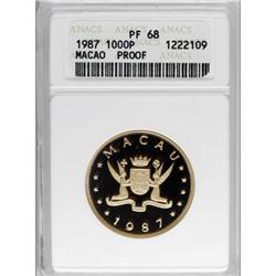 Macao 1000 Patacas gold 1987, KM-37, PR68