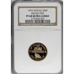 Macao 500 Patacas gold 1993, KM-64, PR68 Ultra