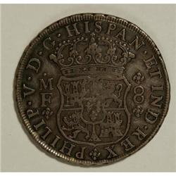 Mexico Philip V Pillar 8 Reales 1740 Mo-MF,