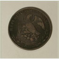 Mexico Republic Cap and Rays 8 Reales 1867