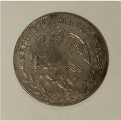 Mexico Republic Cap and Rays 8 Reales 1857 C-CE,