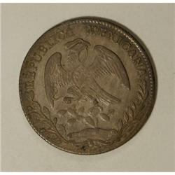 Mexico Republic Cap and Rays 8 Reales 1860 C-PV,
