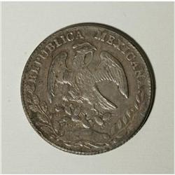 Mexico Republic Cap and Rays 8 Reales 1863 C-CE,