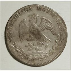 Mexico Republic Cap and Rays 8 Reales1824 Mo-JM,