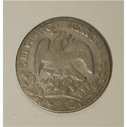 Mexico Republic Cap and Rays 8 Reales 1863 O-AE,