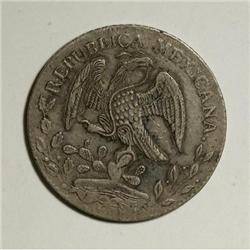 Mexico Republic Cap and Rays 8 Reales 1867 O-AE,
