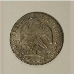 Mexico Republic Cap and Rays 8 Reales 1868 O-AE,