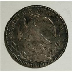 Mexico Republic Cap and Rays 8 Reales 1854