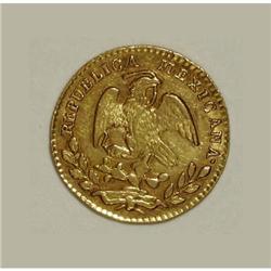 Mexico Republic gold Hand on Book 1/2 Escudo
