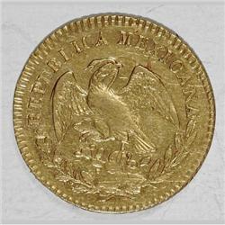Mexico Republic gold Hand on Book 1 Escudo 1857