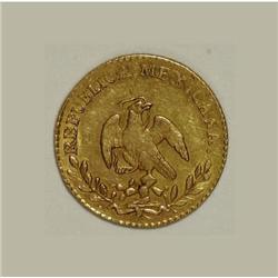 Mexico Republic gold Hand on Book 1 Escudo