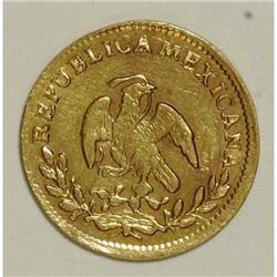 Mexico Republic gold Hand on Book 1 Escudo