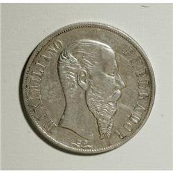 Mexico: Maximilian Peso 1866-Mo, KM-388.1, XF wi