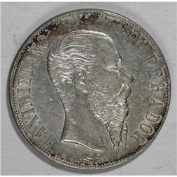 Mexico Maximilian Peso 1866-Mo, Km388.1,