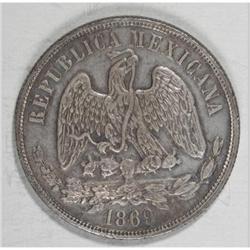 Mexico Republic Balance Scale Peso 1869 Mo-C,