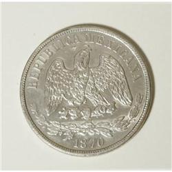 Mexico Republic Balance Scale Peso 1870 Mo-M,