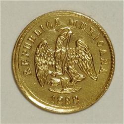 Mexico Republic gold Peso 1888/7 Cn-M, KM410.2,