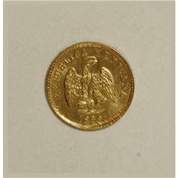 Mexico Republic gold Peso 1899 Cn-Q, KM410.2,