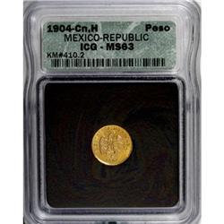 Mexico Republic gold Peso 1904 Cn-H, KM410.2,