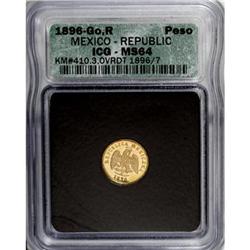 Mexico Republic gold Peso 1896/5 Go-R, KM410.3,