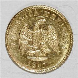 Mexico Republic gold Peso 1897/6 Go-R, KM410.3,