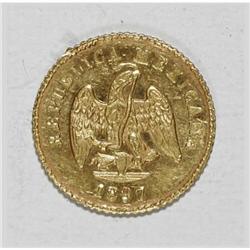 Mexico Republic gold Peso 1897/6 Go-R, KM410.3,